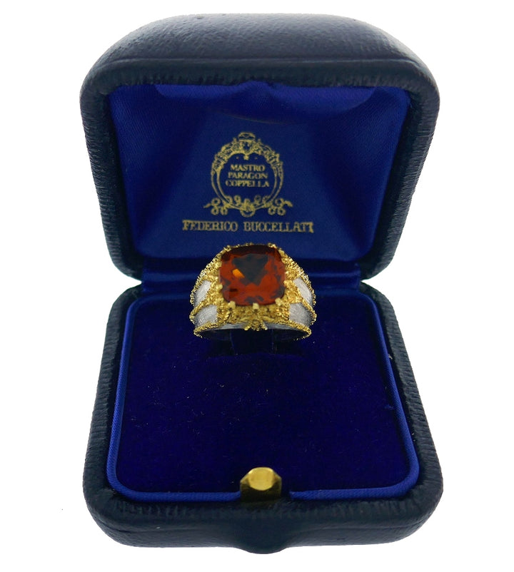 Vintage Federico Buccellati 18k Gold Citrine Ring