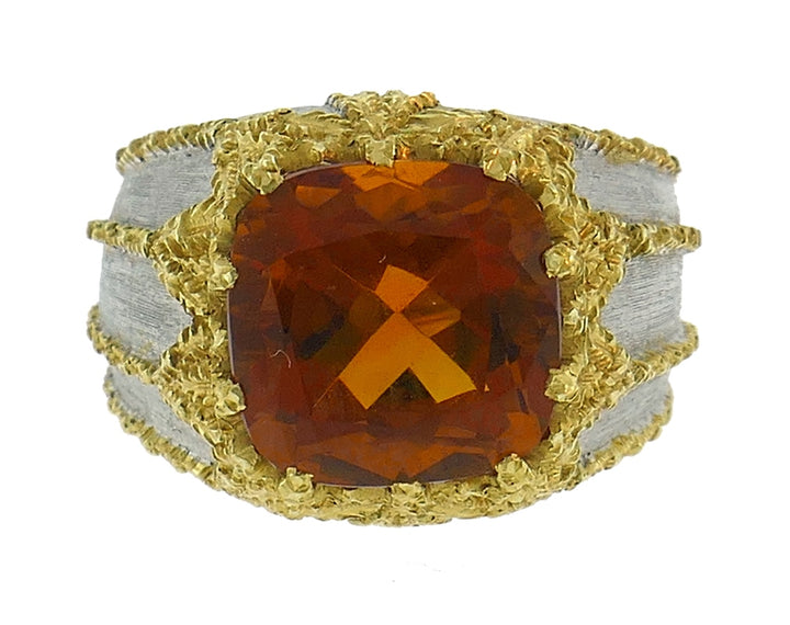 Vintage Federico Buccellati 18k Gold Citrine Ring