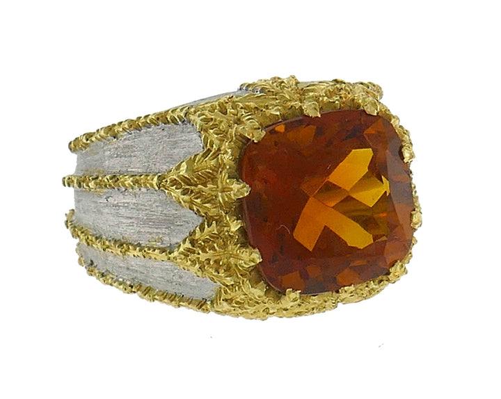 Vintage Federico Buccellati 18k Gold Citrine Ring