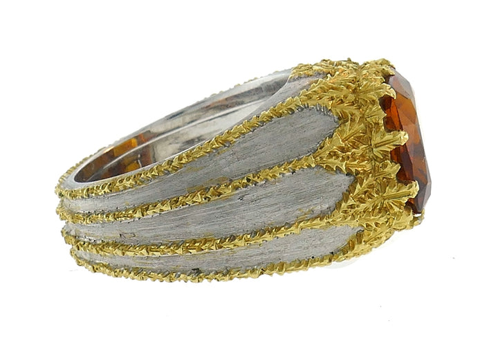 Vintage Federico Buccellati 18k Gold Citrine Ring