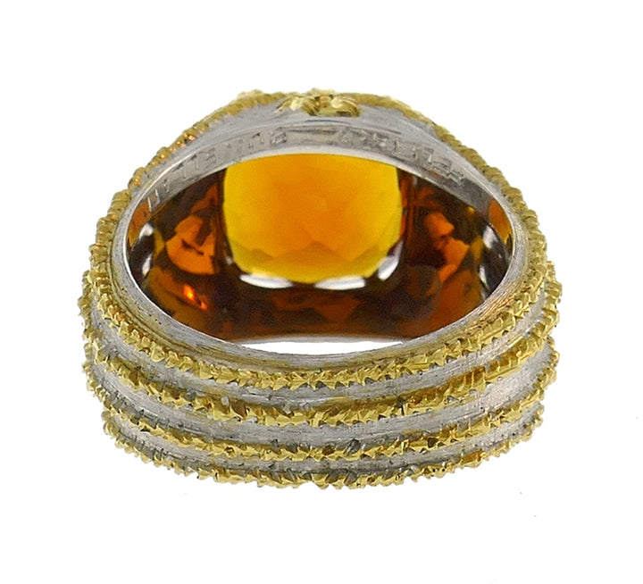Vintage Federico Buccellati 18k Gold Citrine Ring