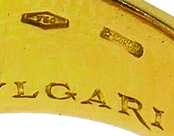 Vintage Bulgari Ruby Diamond 18k Yellow Gold Ring