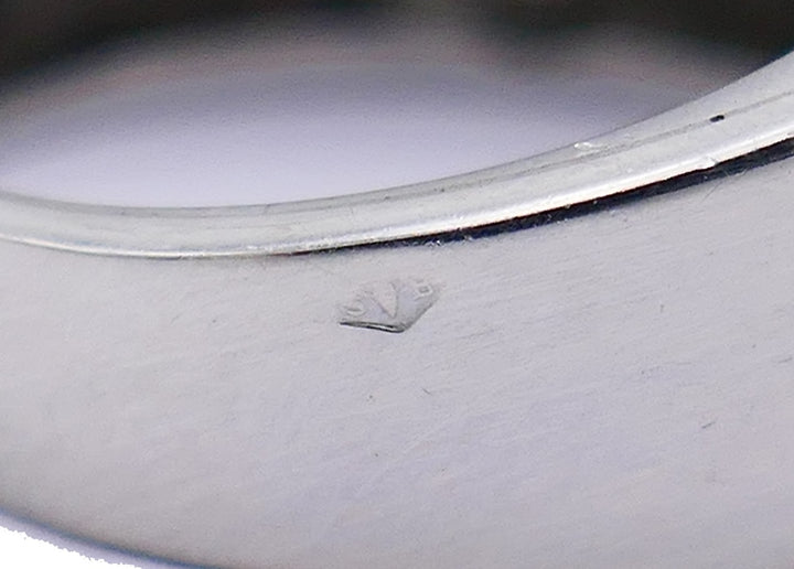 Art Deco Diamond Platinum Ring French Signed SB