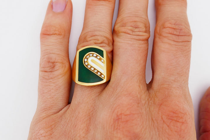 Vintage Cartier Ring Enamel Gold