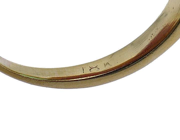 Vintage Ring 18k Gold Emerald Diamond Estate Jewelry