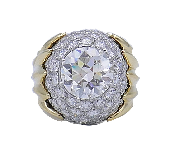Verdura Vintage Ring 18k Gold Diamond 5.01-carat J SI2 GIA