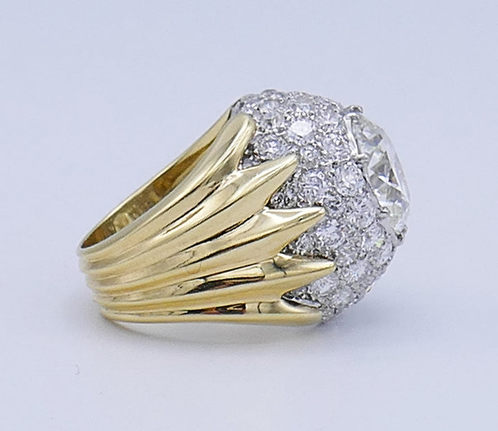 Verdura Vintage Ring 18k Gold Diamond 5.01-carat J SI2 GIA