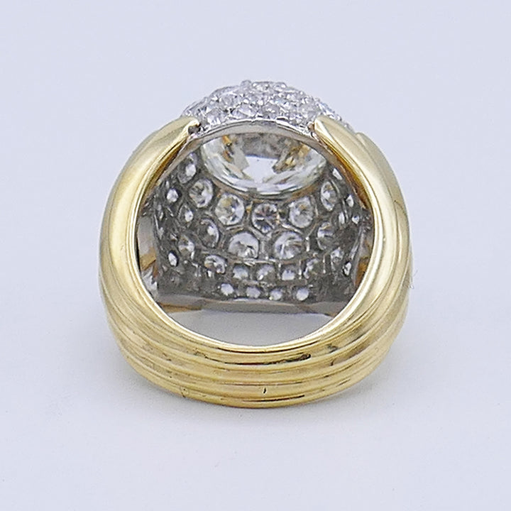 Verdura Vintage Ring 18k Gold Diamond 5.01-carat J SI2 GIA