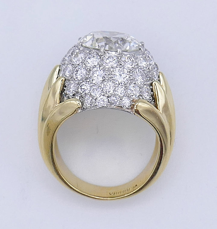 Verdura Vintage Ring 18k Gold Diamond 5.01-carat J SI2 GIA