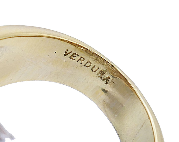 Verdura Vintage Ring 18k Gold Diamond 5.01-carat J SI2 GIA