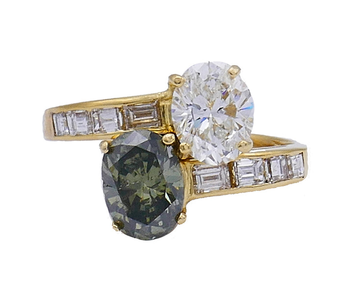 Cartier Ring 18k Gold Chameleon Diamond Bypass Cocktail Ring