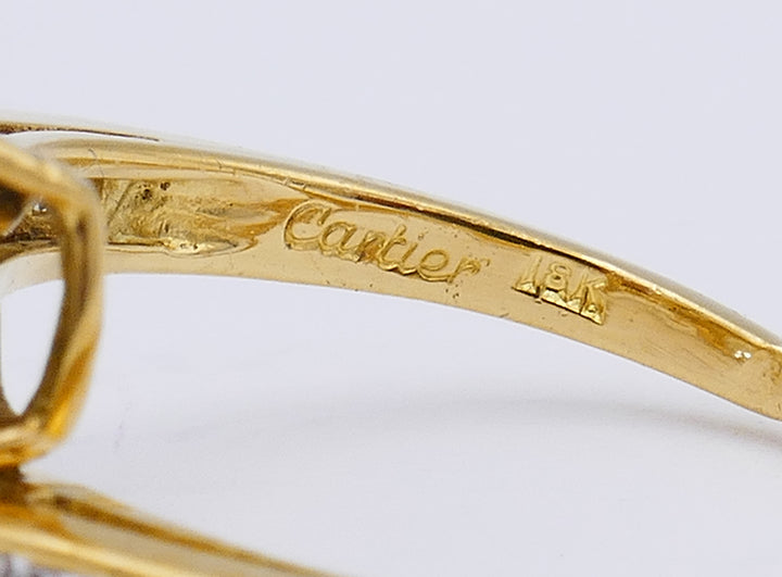 Cartier Ring 18k Gold Chameleon Diamond Bypass Cocktail Ring