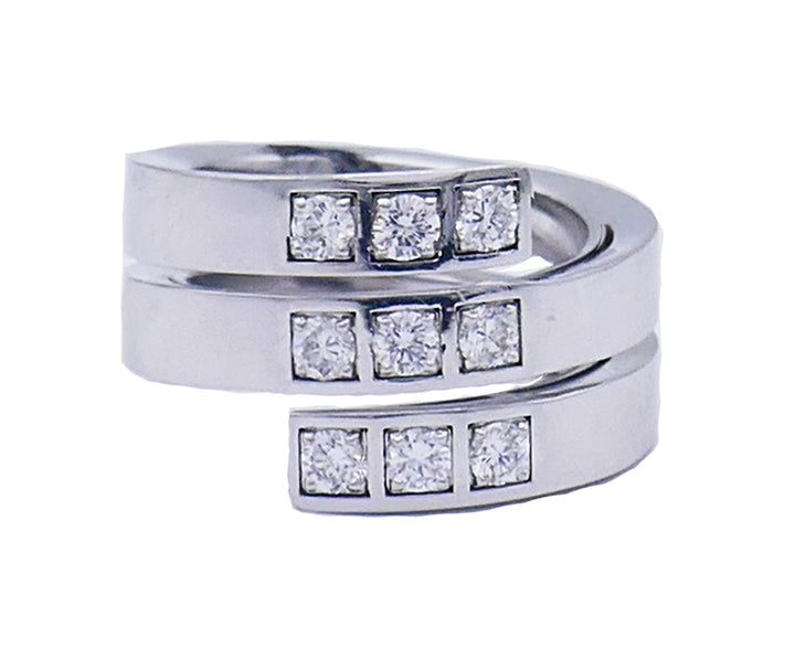 Vintage Cartier Ring 18k Gold Diamond Spiral Cocktail Estate