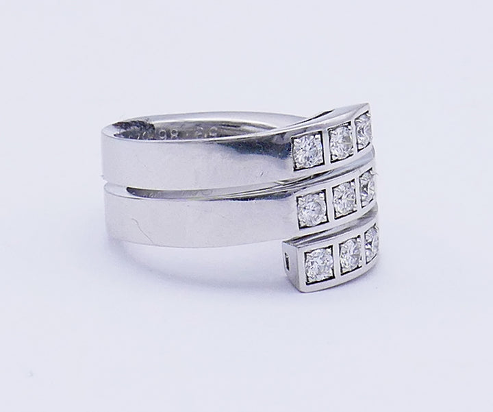 Vintage Cartier Ring 18k Gold Diamond Spiral Cocktail Estate
