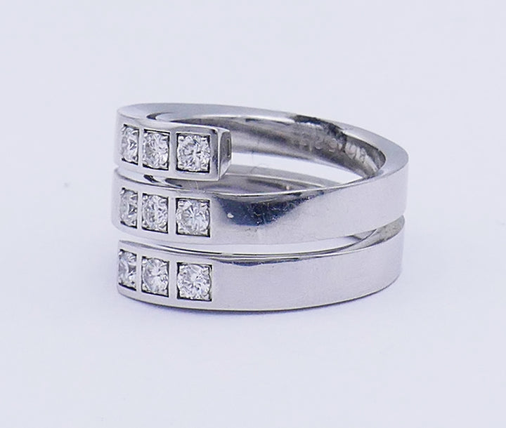 Vintage Cartier Ring 18k Gold Diamond Spiral Cocktail Estate