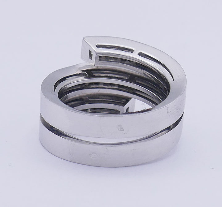 Vintage Cartier Ring 18k Gold Diamond Spiral Cocktail Estate