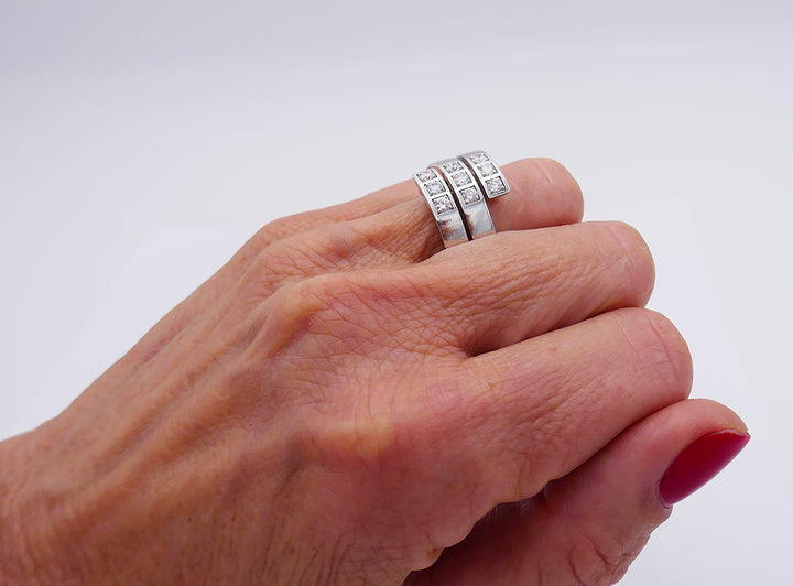 Vintage Cartier Ring 18k Gold Diamond Spiral Cocktail Estate