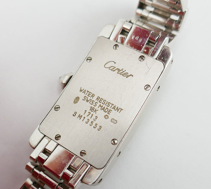 Cartier Tank AmŽricaine 18k Gold Diamond Ladies Watch Estate