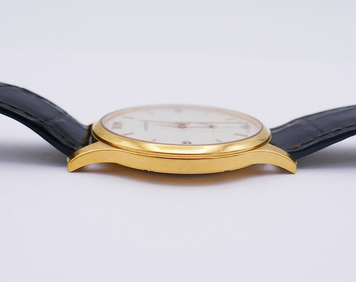 Vintage Chopard Watch L.U.C 18k Gold Leather Strap Estate