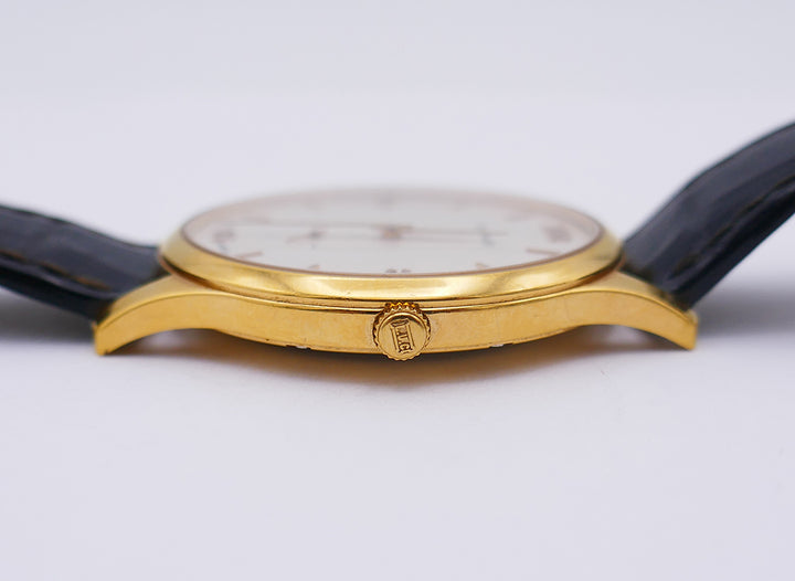 Vintage Chopard Watch L.U.C 18k Gold Leather Strap Estate