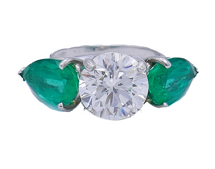 Platinum Emerald Diamond Ring 3.01-ct GIA Estate Jewelry