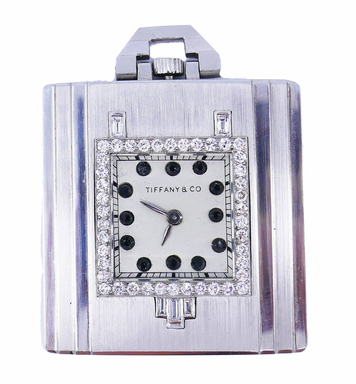 Vintage Tiffany & Co. Pocket Watch Pendant Platinum Diamond