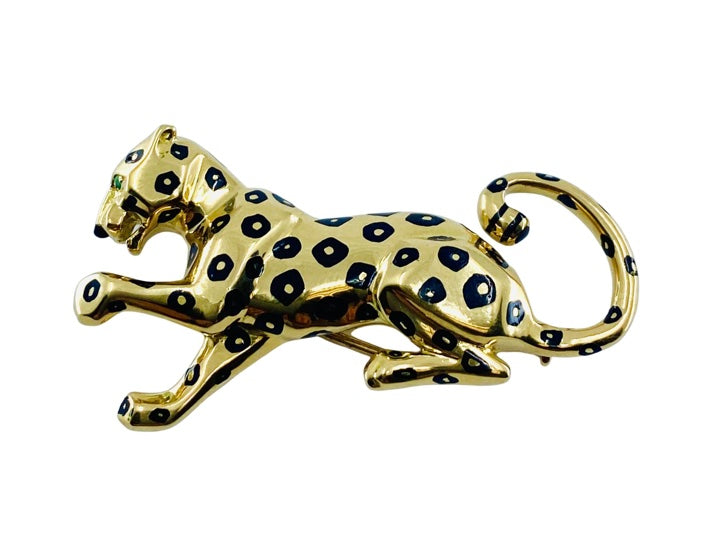 Panthere De Cartier Brooch Enamel Gold