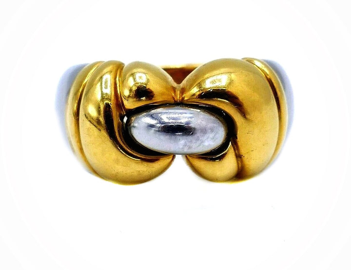 Bulgari Parentesi Yellow Gold Hematite Ring