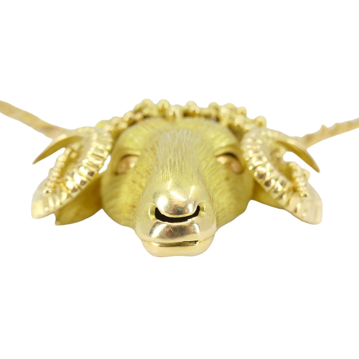 Roger Lebenstein 18k Gold Aries Pendant Necklace
