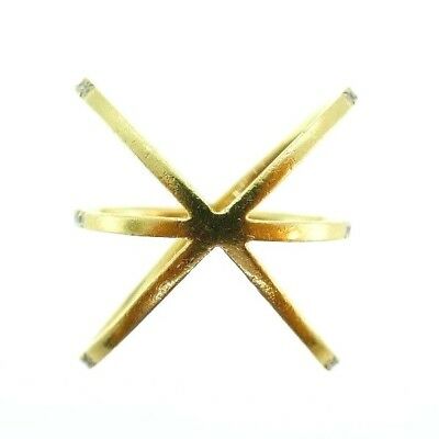 14K Yellow Gold X Marks Diamond Orb-shaped Saturn Ring