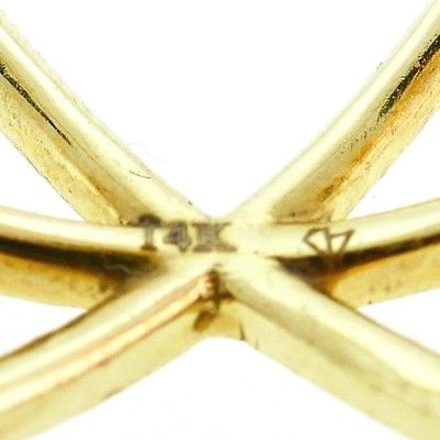 14K Yellow Gold X Marks Diamond Orb-shaped Saturn Ring
