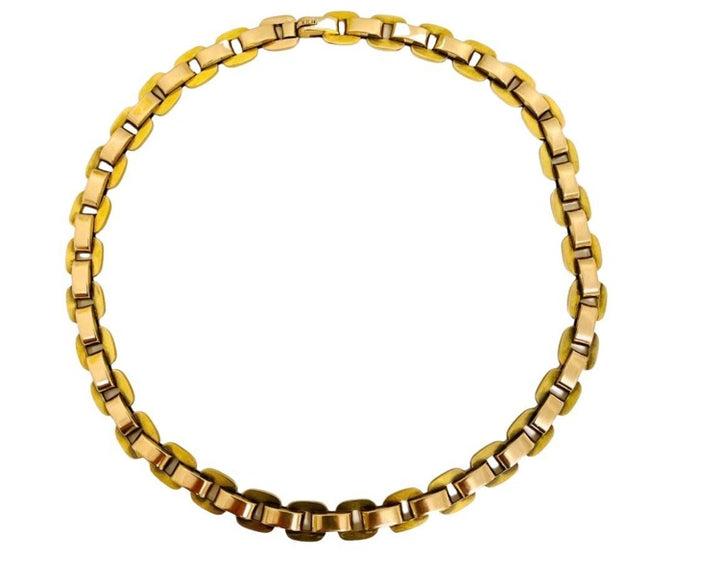 14k Gold Two-Tone Chain Necklace 1940s