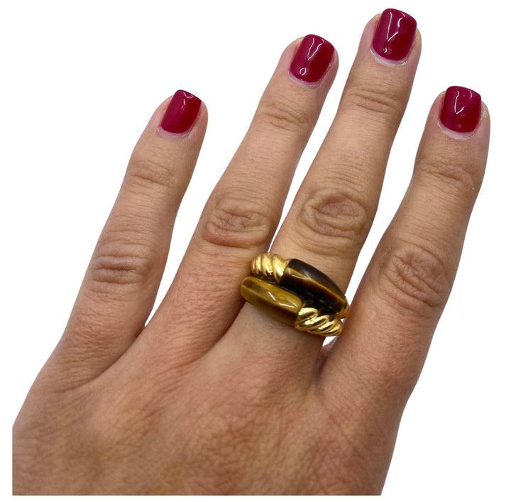 Van Cleef & Arpels Tiger's Eye Gold Vintage Ring