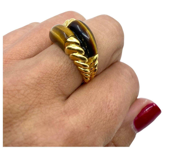Van Cleef & Arpels Tiger's Eye Gold Vintage Ring