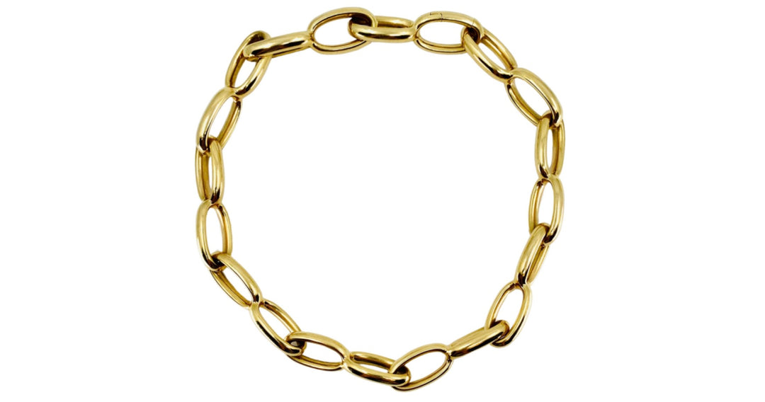 Vhernier Ottovolante Gold Necklace Long Oval Link