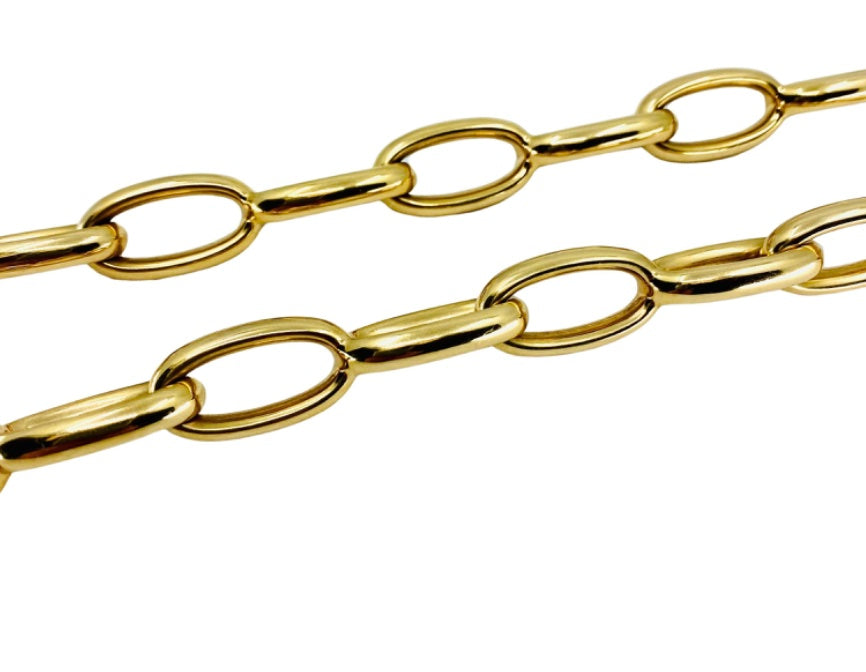 Vhernier Ottovolante Gold Necklace Long Oval Link