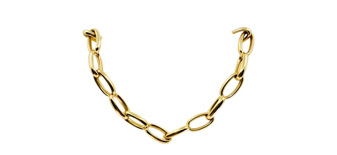 Vhernier Ottovolante Gold Necklace Long Oval Link