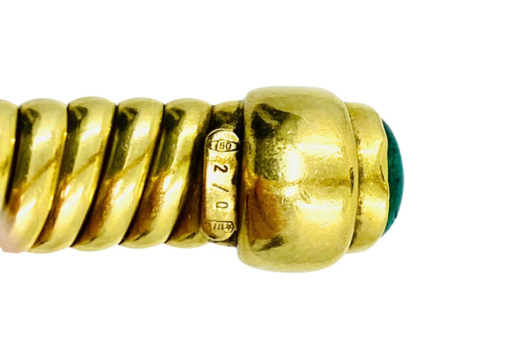 Vintage Bulgari Emerald Bracelet Gold Tubogas