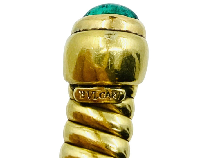 Vintage Bulgari Emerald Bracelet Gold Tubogas