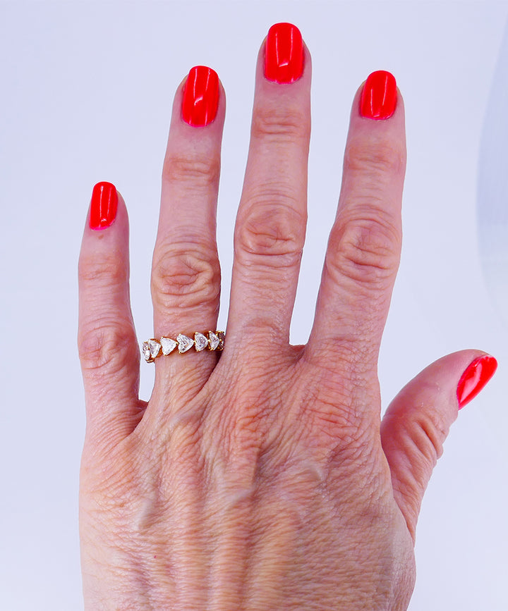 Vintage Bulgari Eternity Band 18k Gold Diamond Ring Estate