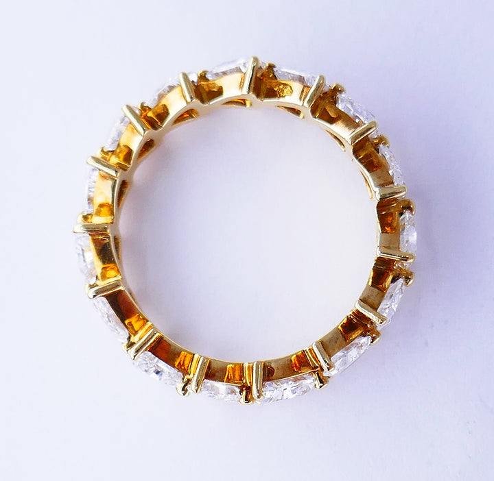 Vintage Bulgari Eternity Band 18k Gold Diamond Ring Estate