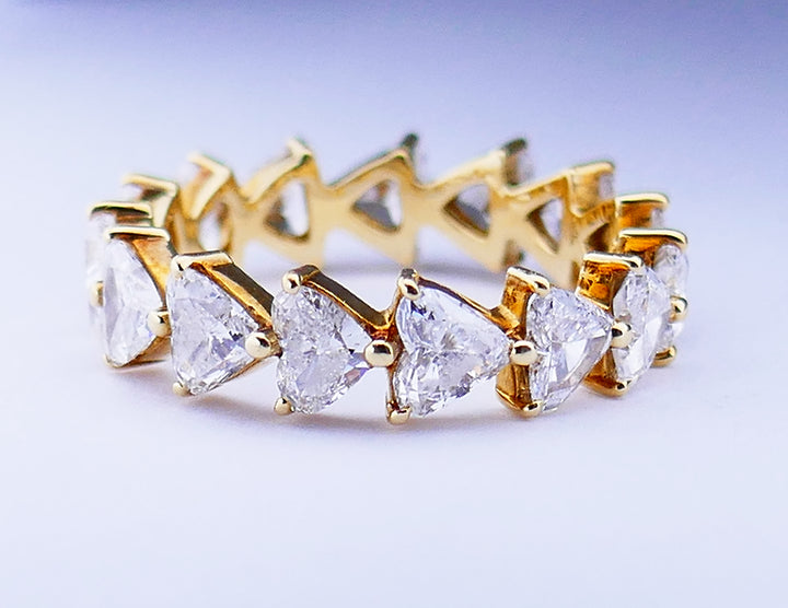 Vintage Bulgari Eternity Band 18k Gold Diamond Ring Estate