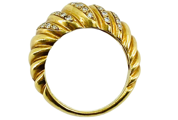 Vintage Cartier Croissant Ring 18k Gold Diamond