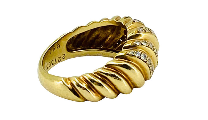 Vintage Cartier Croissant Ring 18k Gold Diamond