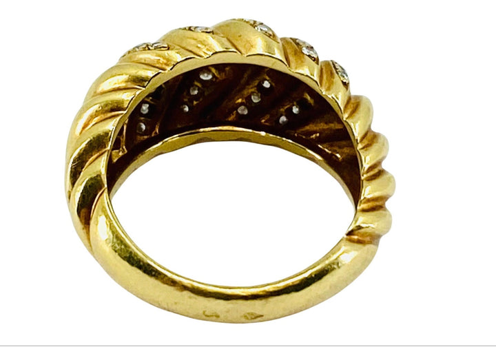 Vintage Cartier Croissant Ring 18k Gold Diamond