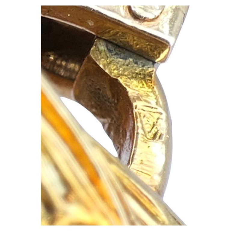 Vintage Chaumet Gold Earrings Emerald Diamond Estate Jewelry