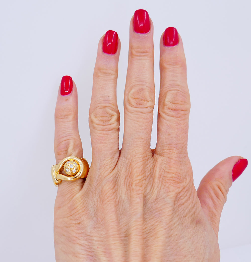 Vintage Chaumet Ring 18k Gold Diamond Estate Jewelry