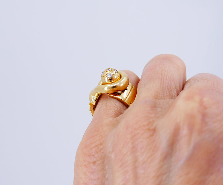 Vintage Chaumet Ring 18k Gold Diamond Estate Jewelry