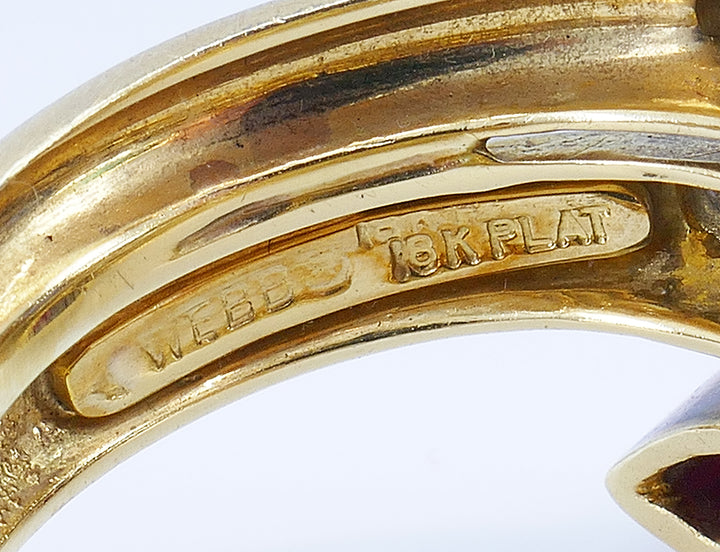 Vintage David Webb Ring 18k Gold Gemstone Snake Jewelry