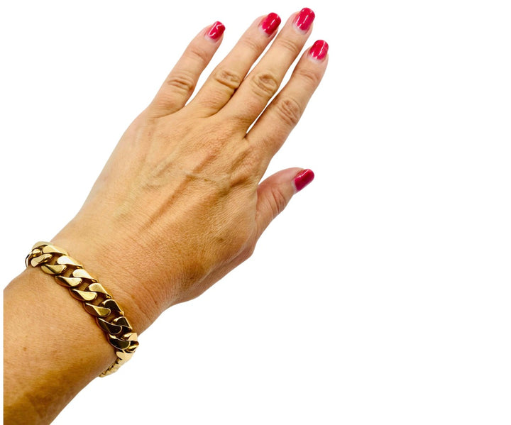 Vintage French Bracelet 18k Rose Gold Curb Link